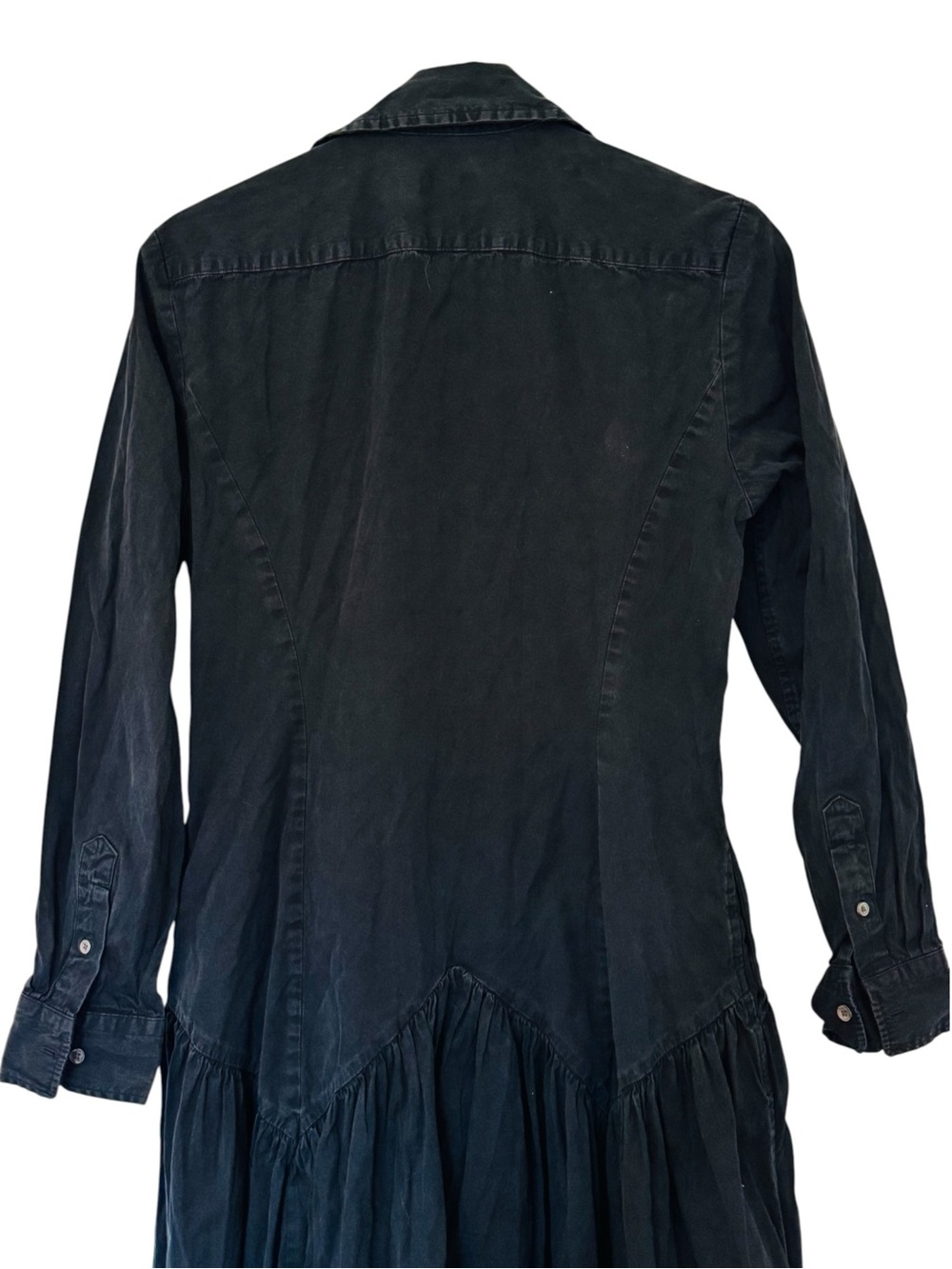 Polo Ralph Lauren Black Long Sleeve Day Dress Women's Button Front Maxi Dress - Picture 7 of 11